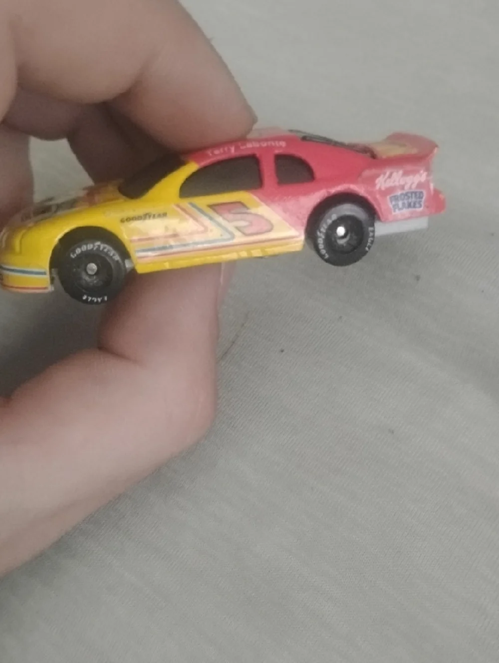 Red & Yellow Corn Flakes Race Car Toy - Terry Labonte Livery